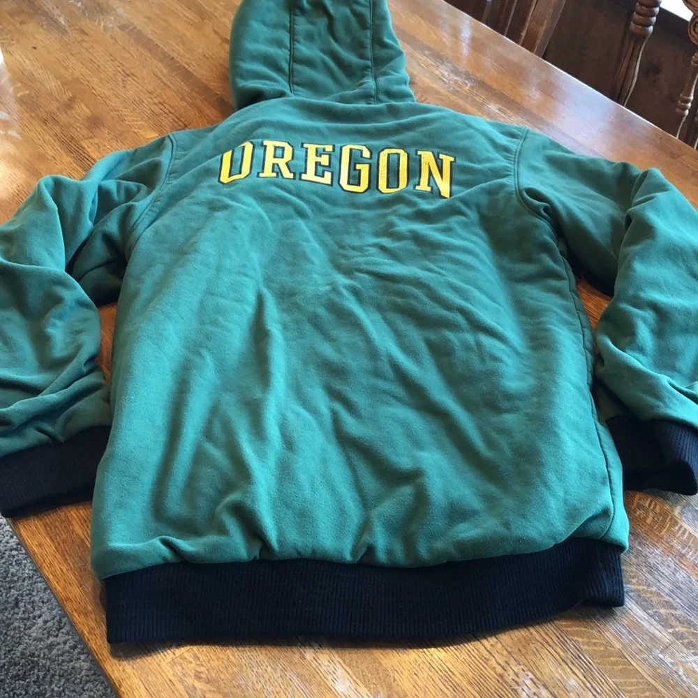 Columbia Green Oregon Hooded Bomber Jacket with Yellow Logo